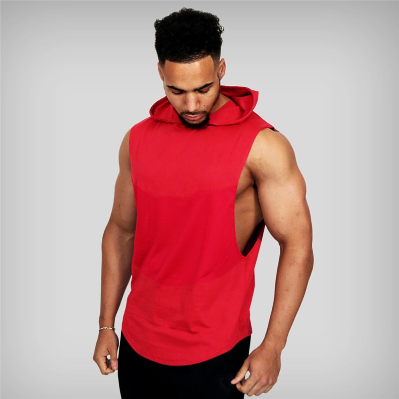 Men Gym Clothing Cotton Vest Hoodies 