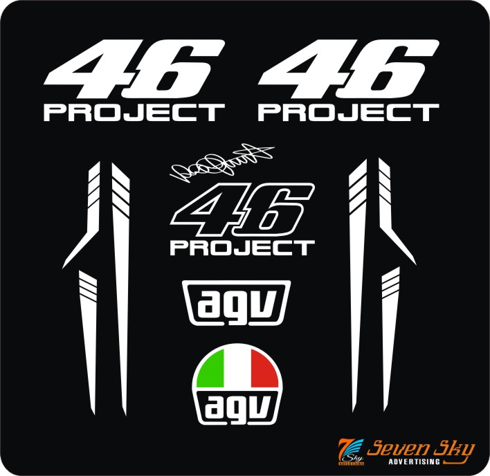 46 Project Stickers For Helmet Scooter bike Motor bike Car Van Any Kind Of Vehicle 3 Wheel laptop PVC High Quality Plotter Cutting Stickers