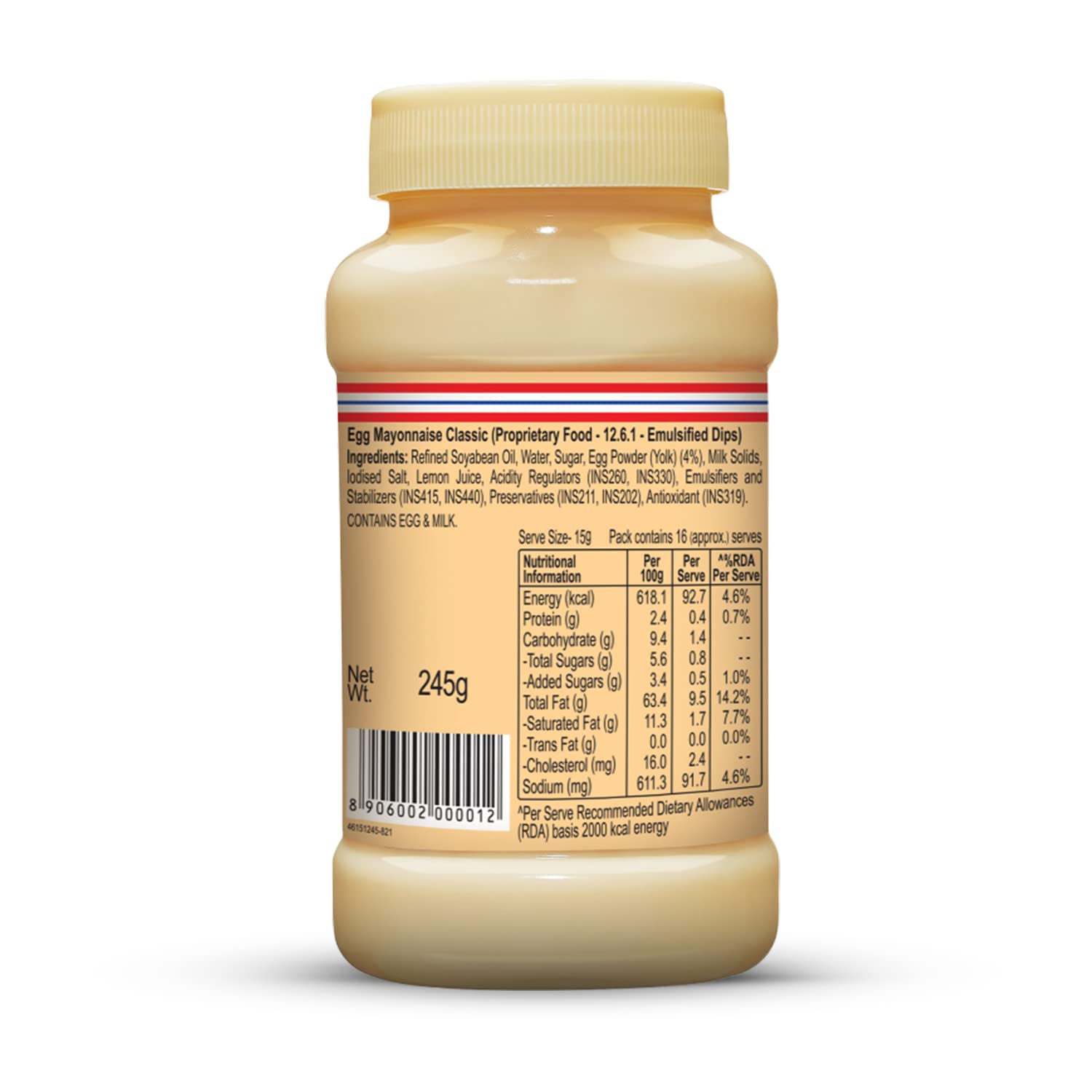 Dr.Oetker Funfoods Classic Mayonnaise, 245g  (FROM INDIA) SAM. 