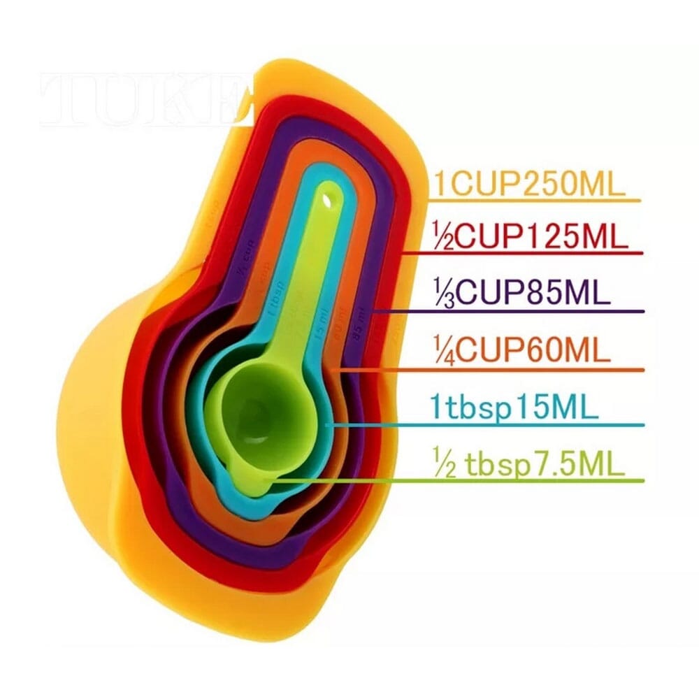 Measuring Cups And Spoon Set Cake Baking Measuring Cup Set Kitchen Spice Measuring Set- 6 Pcs. 