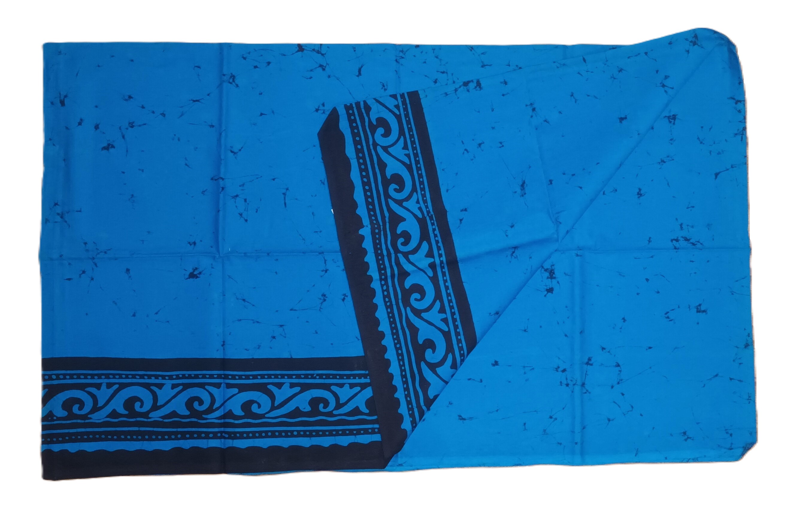 Batik Sarong Lungi for Men - Blue -(Navy Blue) Colour Cotton Sarong Bathik Sarong   Pre-Stitched Handmade EthnicWear. 