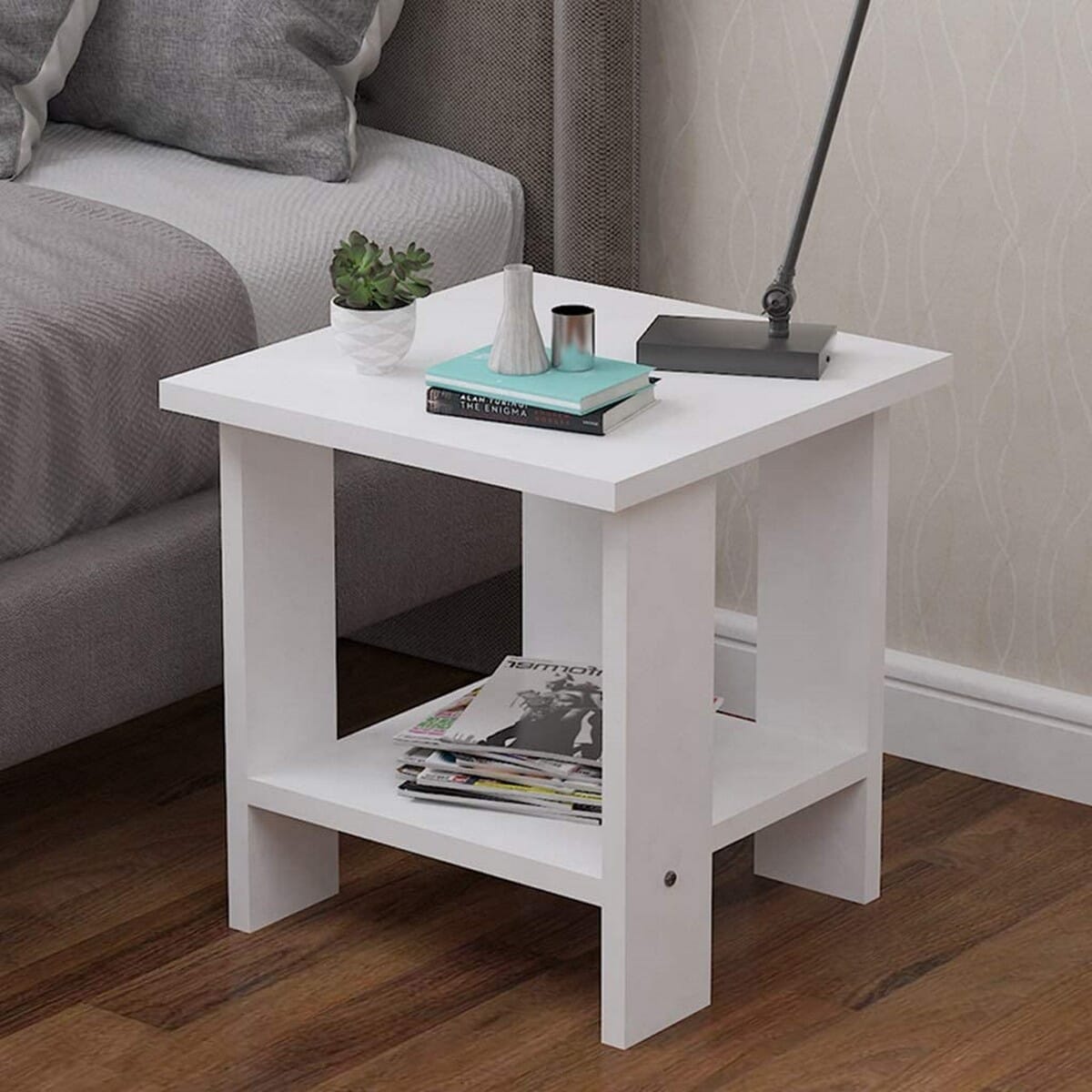 VTEC Simple Bedside Cupboard /Modern / Chest table / Small coffee Table / Bedside Table / Console table / Drawer box / Open storage / Side Table / Modern Furniture / VMB001. 