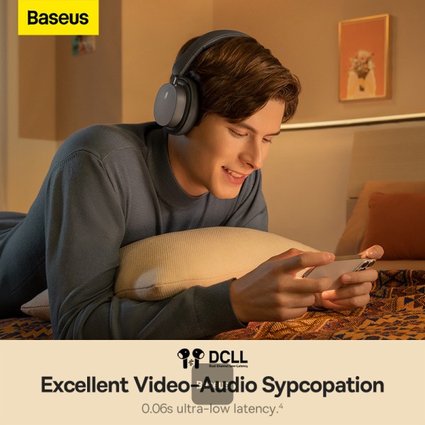 Baseus Bowie D05 Wireless Headphones Noice Reduction 70Hr Battery Grey 6 Months Warranty. 