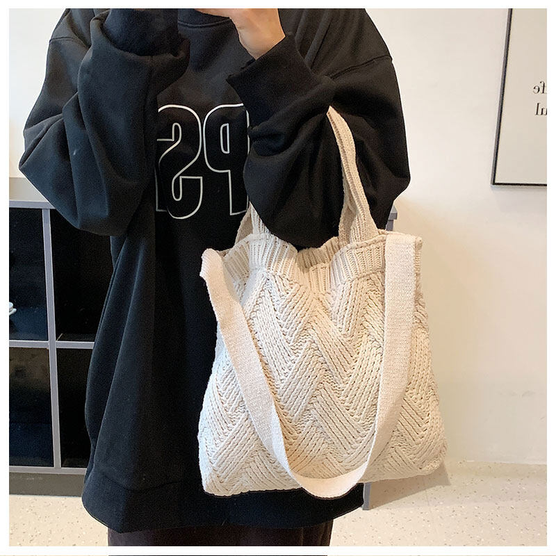 【BestGO】Nucelle New knitted bag Retro women's bag Crossbody bag woven bag handbag. 