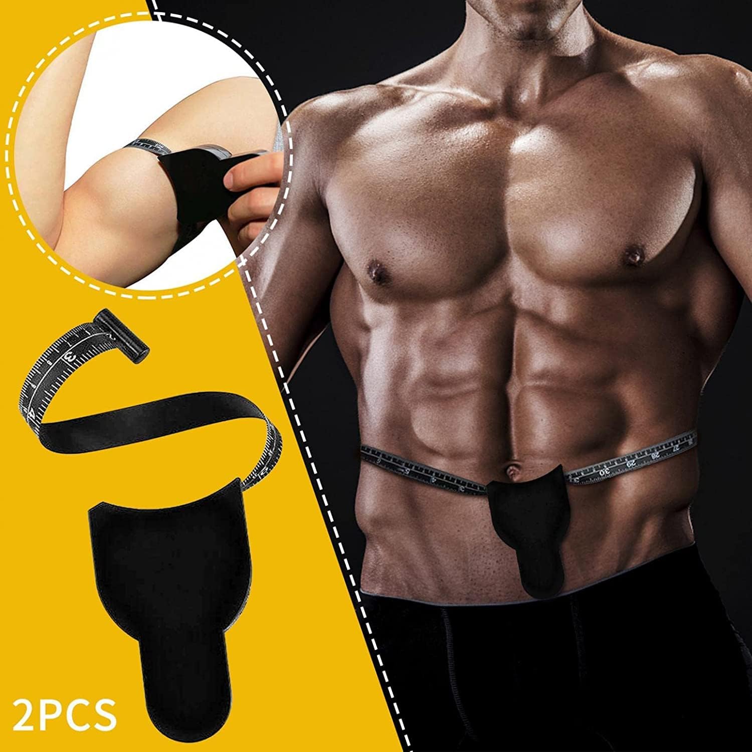 Automatic Tape Measure, Measuring Tape for Body, Multifunctional Digital Body Tape Measure, Portable Accurate Measuring Tape for Body Measurement & Weight Loss (1Pcs, Black). 