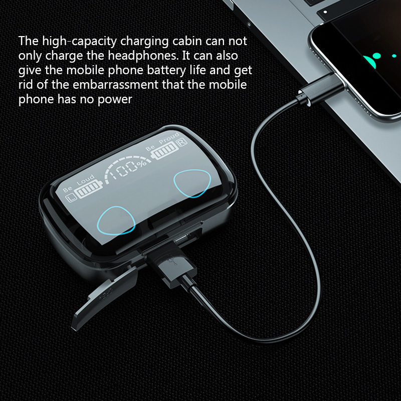 M10 Tws Bluetooth Earphones Handsfree LED Display Headphones Bluetooth HiFi Stereo Music Wireless Earbuds Waterproof Gaming Headset. 