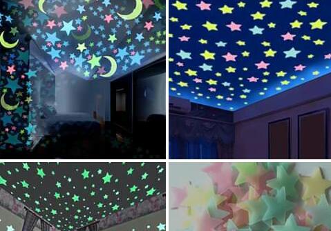 Star Stickers High Quality 3d Light Emitting Stars 100 Pieces