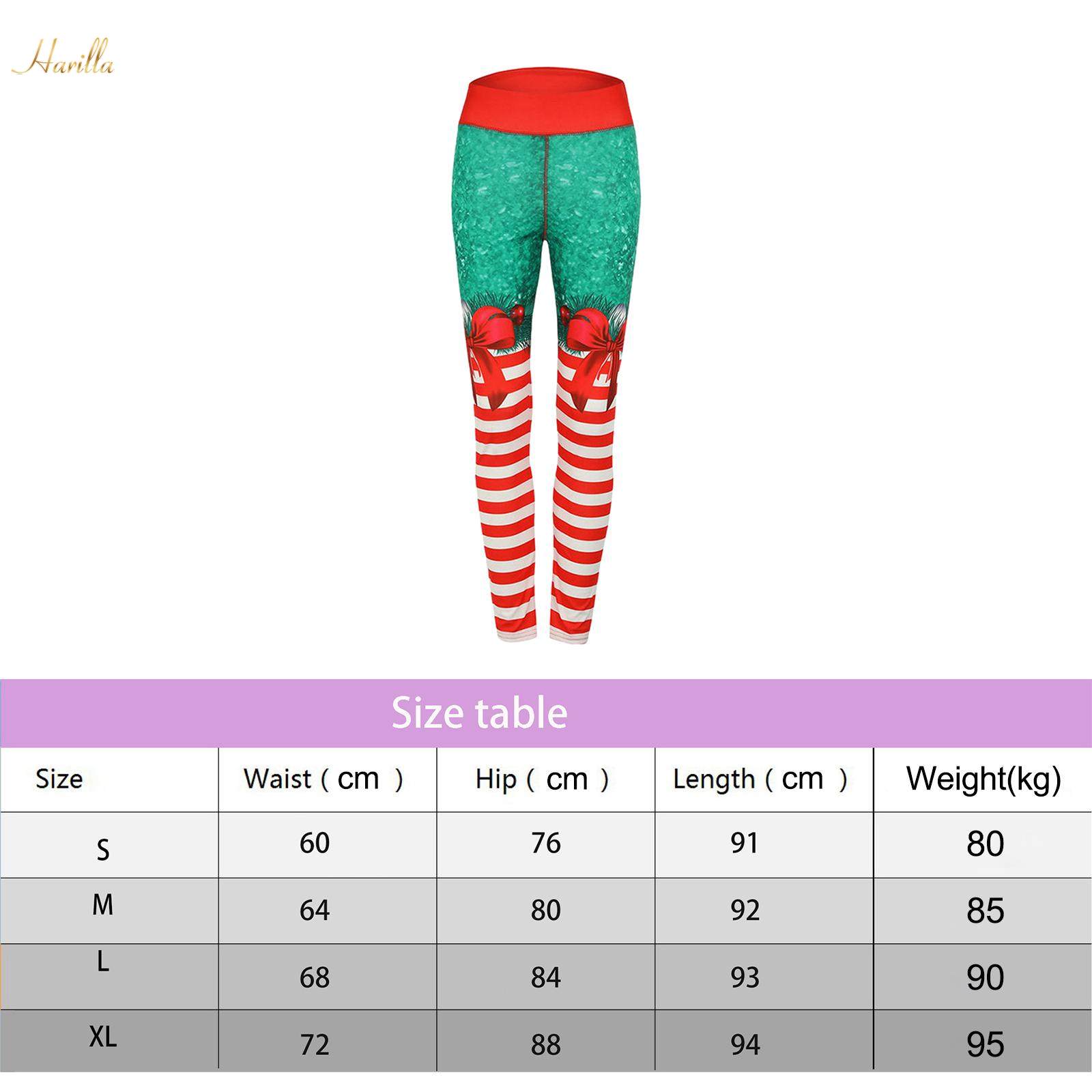 Christmas Workout Leggings Casual Female Pants Women's High Waisted Leggings S. 