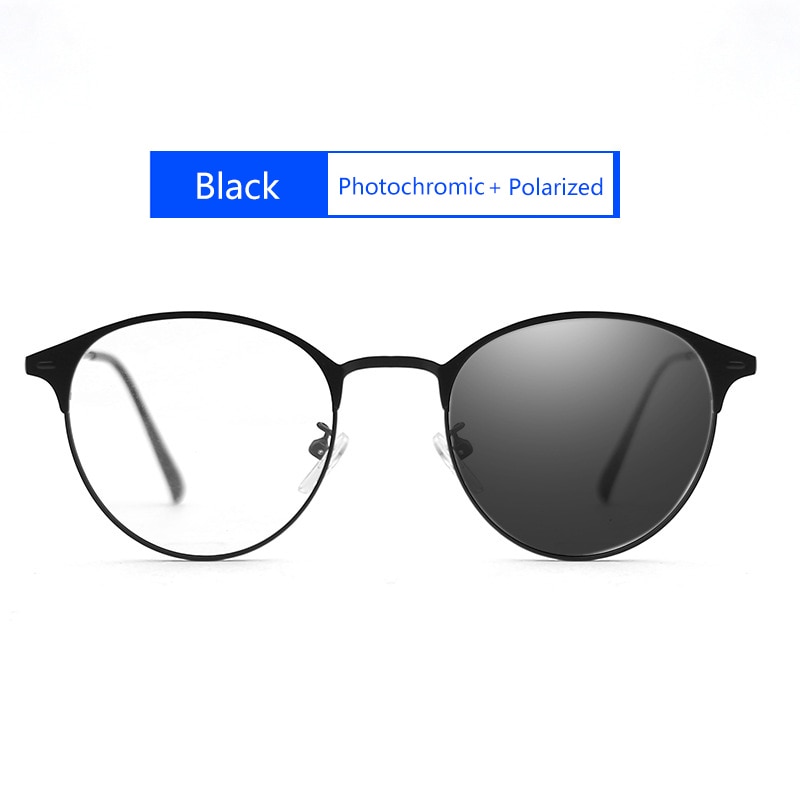 Photochromic Anti Blue Light Glasses Men Women Round Optical