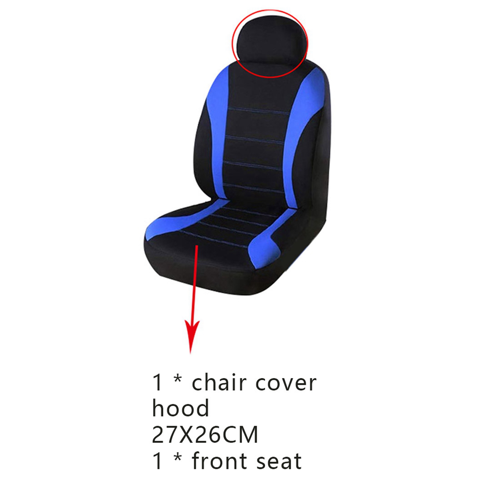 Front Car Seat Covers Front Ready Sport Bucket Seat Cover, 4-Piece Set Automobiles Seat Covers (Black + Red). 