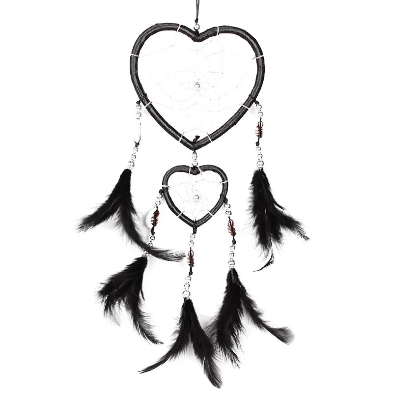 dream catcher Indian Pink Purple Feather Dreamcatcher Love Wall Hanging Room Decor Handmade Aesthetic Retro Dream Catcher Wind Chime Ornament. 