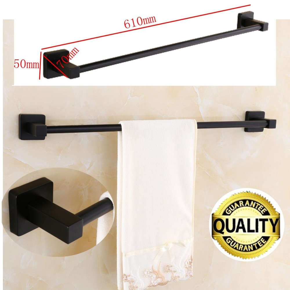 Towel Rack Matt Black Square Rail Tissue Roll Toilet Robe Hook Brush Holder Towel Rack Matt Black Square Rail Tissue Roll Toilet Robe Hook Brush Holder
