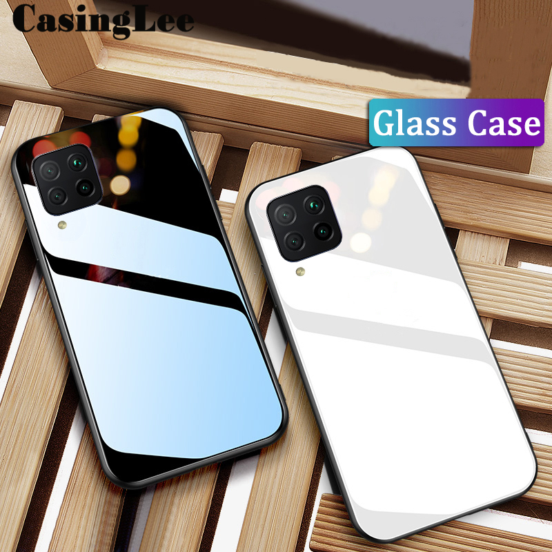 Casinglee For Samsung Galaxy M12 case Glass silicon Full