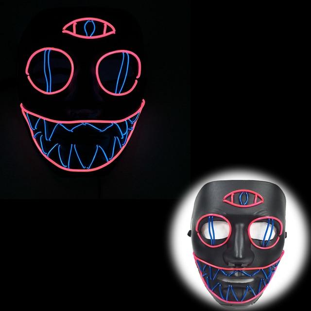 halloween mask Glowing Cosplay Mask Horror Skull Smiling Face Joker ...