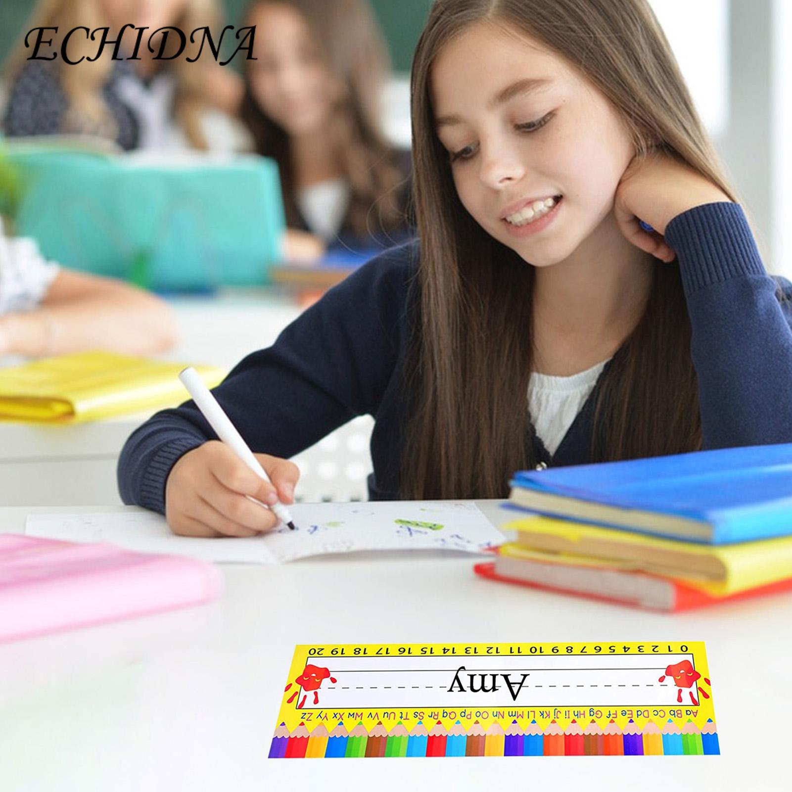 ECHIDNA Desk Name Tags Paper Material Manuscript Student Name Plate Sticker. 