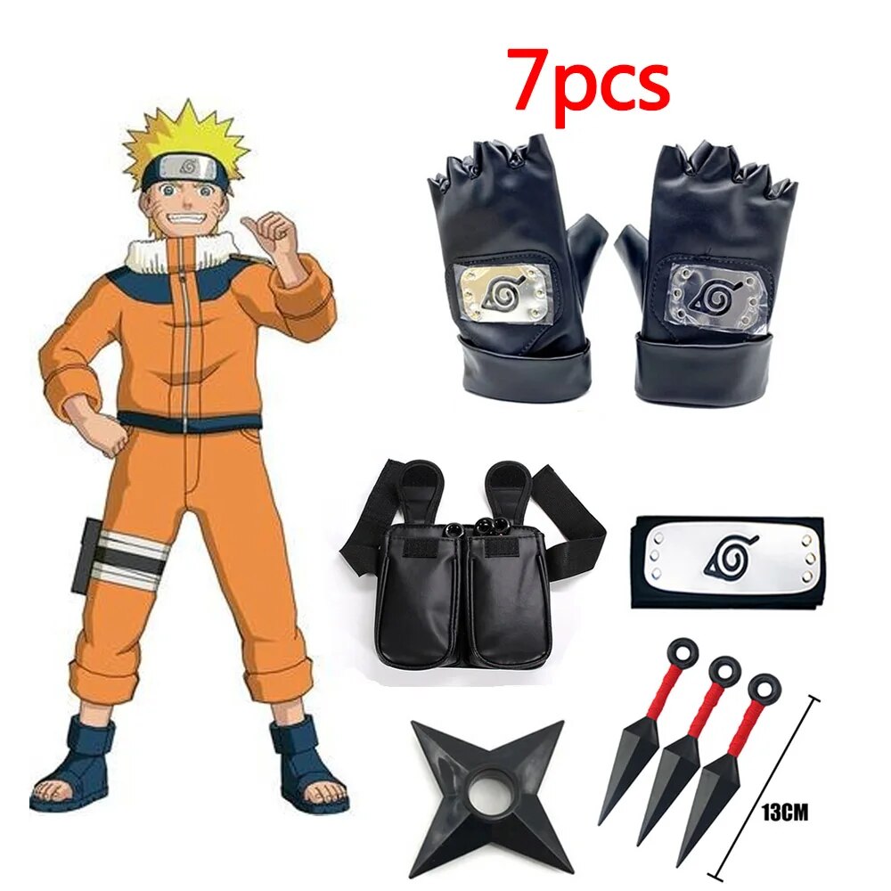 Anime Naruto Cosplay Set Uchiha Itachi Kakashi NARUTO Gloves Kunai Mask  Ninja Accessories Action Figure Prop Stuff Kids Toy Gift Action Figures