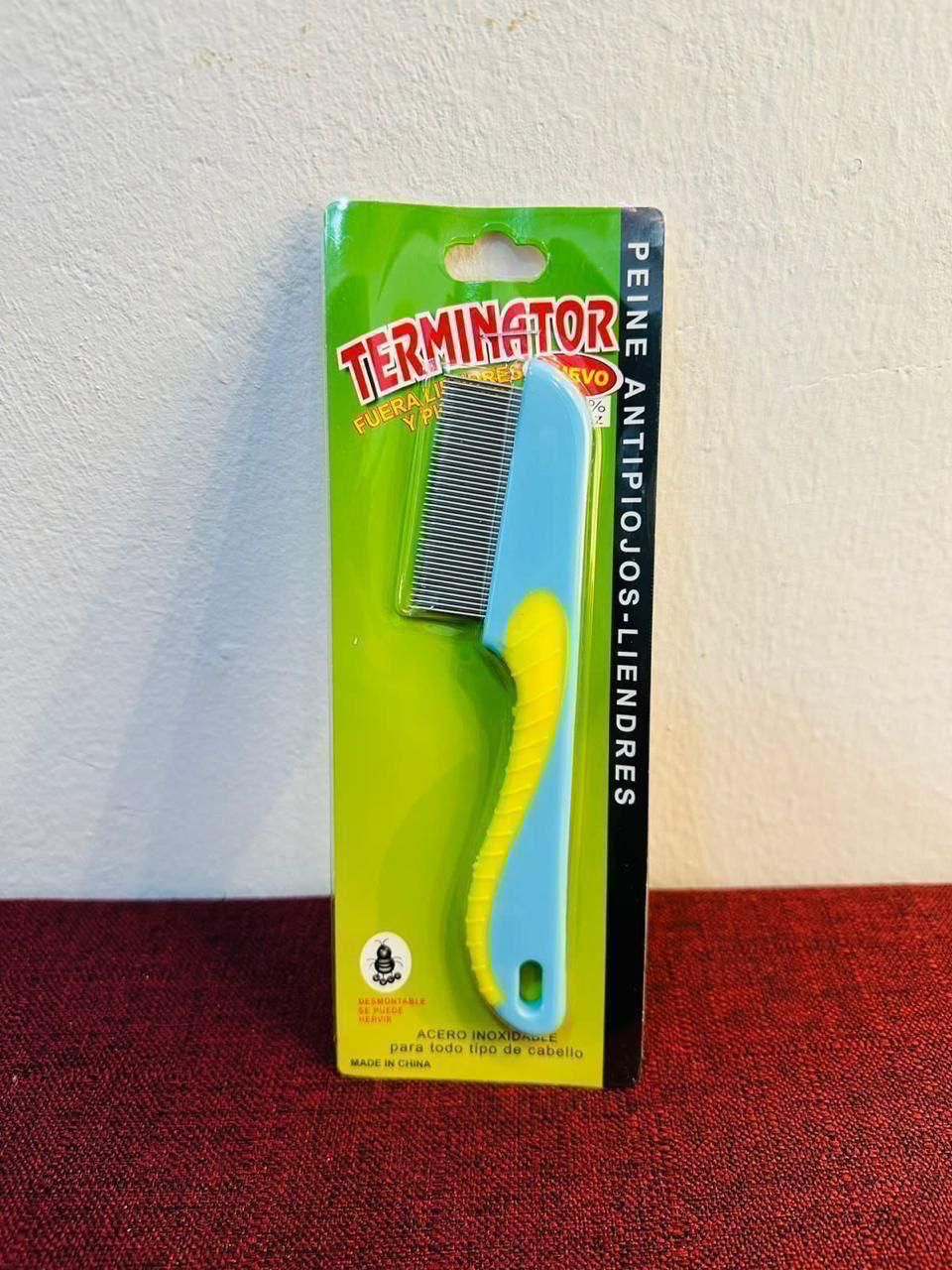 Terminator - Lice Comb With Handle Anti Nit Comb Stainless Steel Nits Remover with Micro Grooved Teeth Hair Care Styling Lice Tool Grooming Brush Comb. 