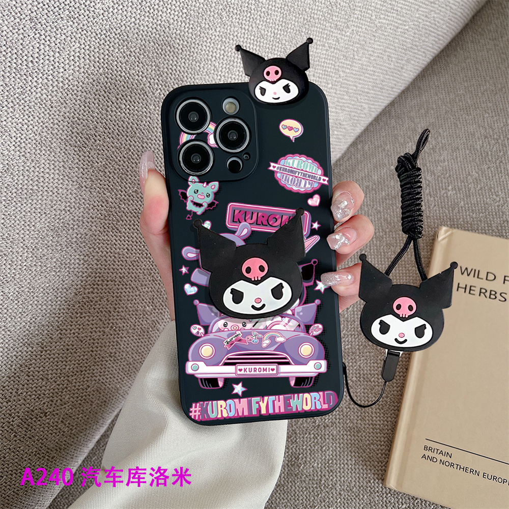 Kuromi Case Realme X X Lite X2 X7 X7 5G X7 Max 5G X7 Pro X7 Pro 5G X50 5G Phone Case Fashion Cartoon Cute Kuromi with Lanyard Stand Holder Soft Silicone Rubber Shock-proof Back Cover. 