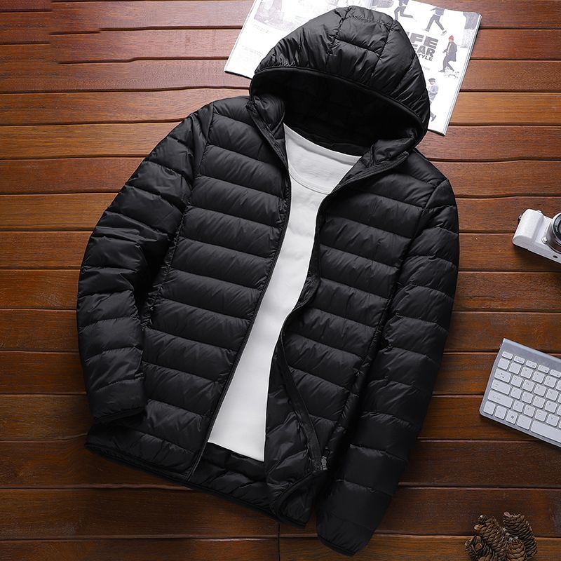 Winter Lightweight down Cotton-Padded Jacket Men's Short Large Size Casual Stand Collar Warm Jacket Dad Men's Cotton-Padded Jacket. 