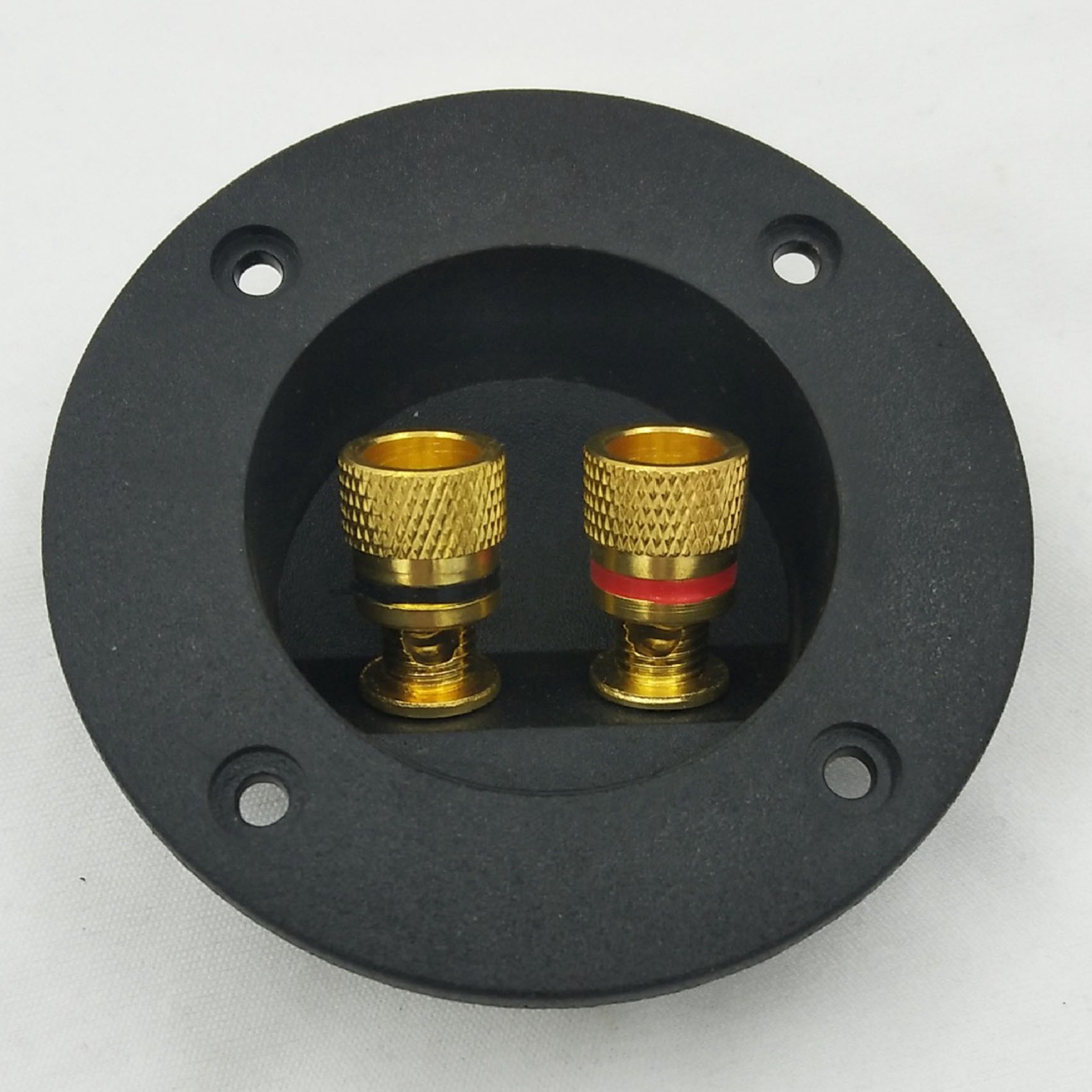 3 Pcs DIY Home Car Stereo 2-Way Speaker Box Terminal Binding Post Round Spring Cup Connectors Subwoofer Plugs (Black). 