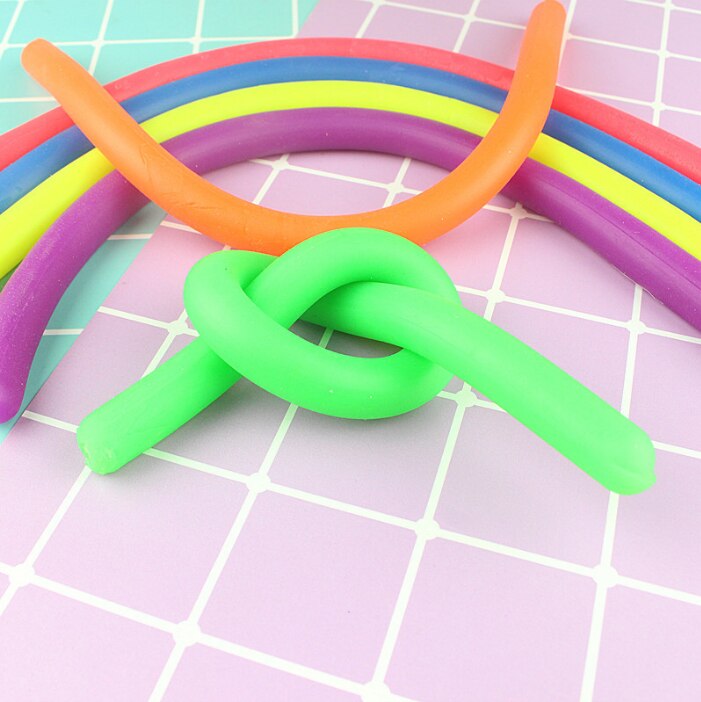 【Purple】 Hand Hyperflexion Stretchy Antistress Jokes Noodles Rope Anti Toys String Fidget Vent Toys WYQ. 