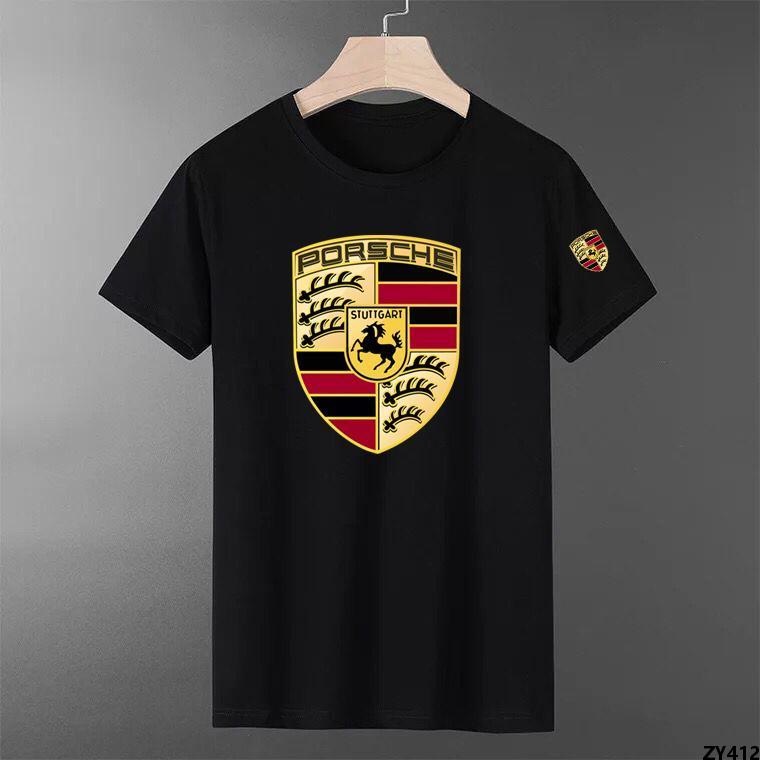 Car Cotton World Men's and Women's Clothes Porsche LOGO Clothes Famous Car Short Sleeve Ferrari T T-shirt Logo. 