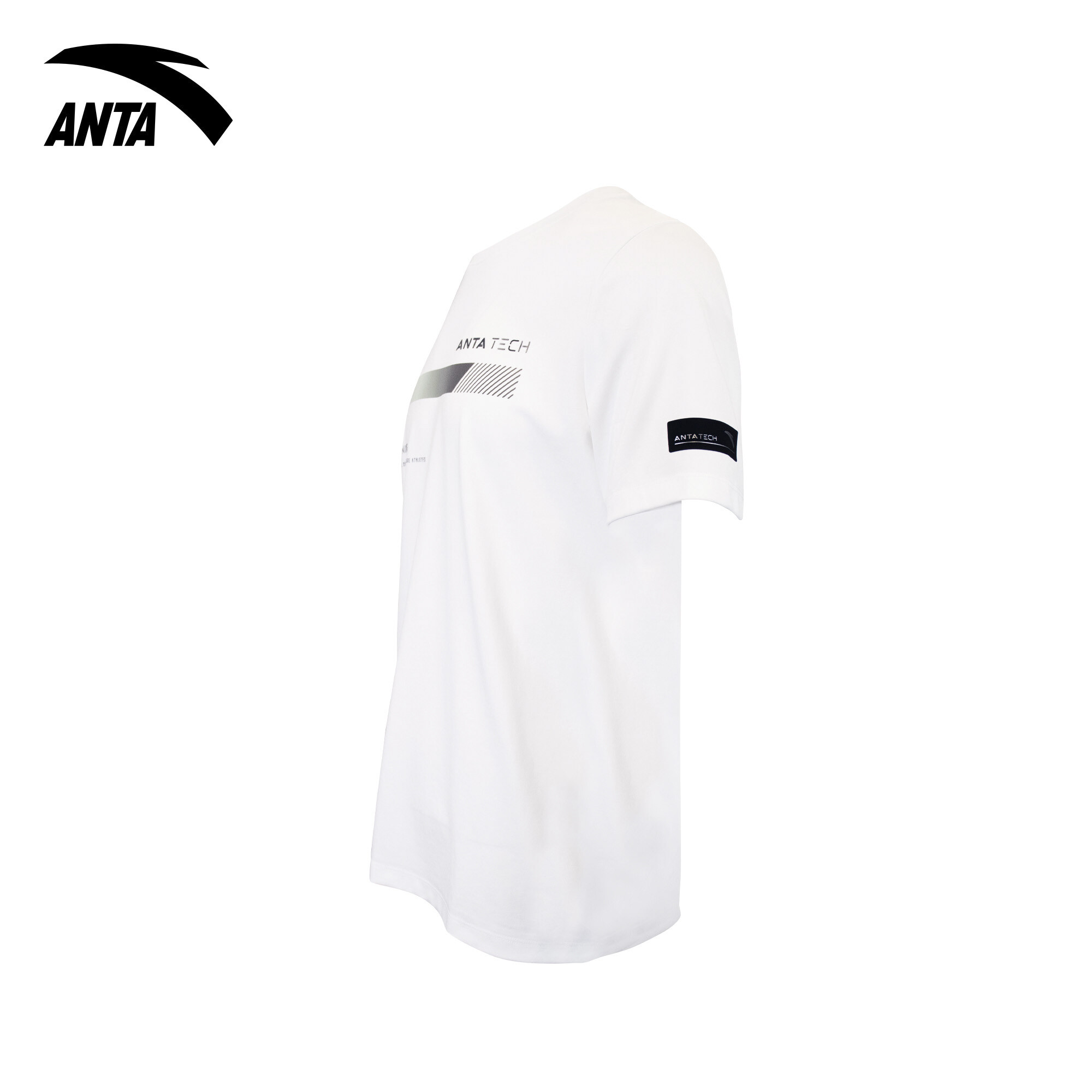 ANTA Men A-CHILL TOUCH/ECOCOZY Training Short Sleeve Tee-White. 
