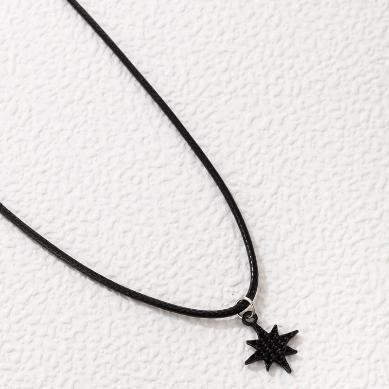 Gothic Black Star Pendant Necklace for Women New Trendy Chain Choker Adjustable Jewely Accessories Collar 20872. 