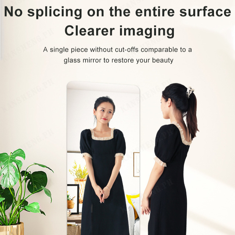 【BestGO】kansheng Acrylic soft mirror self-adhesive full-length mirror wardrobe door mirror wall sticker. 