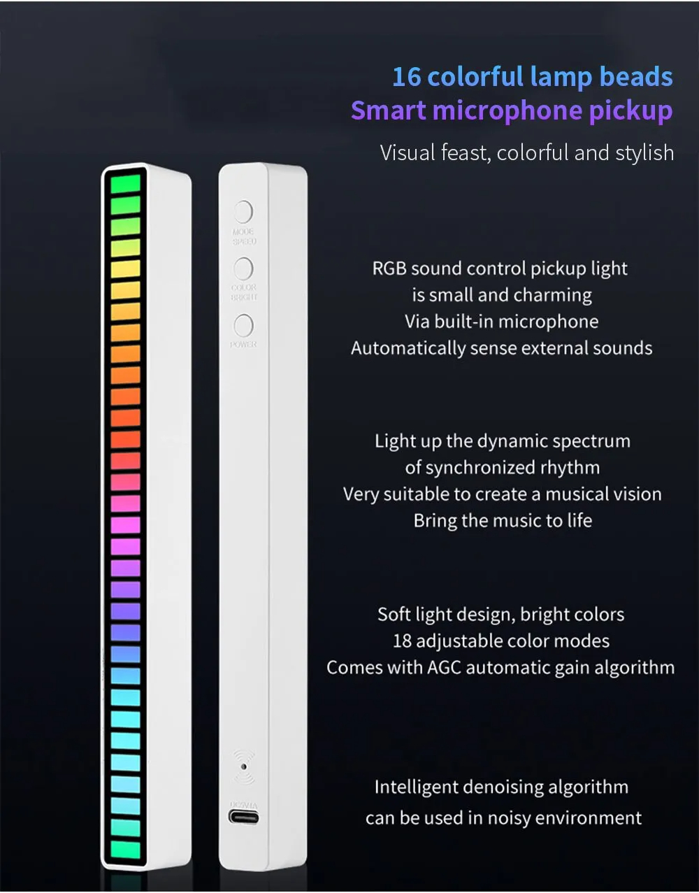 RGB LED Light Bar App Control Desktop Background Atmosphere Light Music Sync TV Wall Computer Game Bedroom Night Light. 
