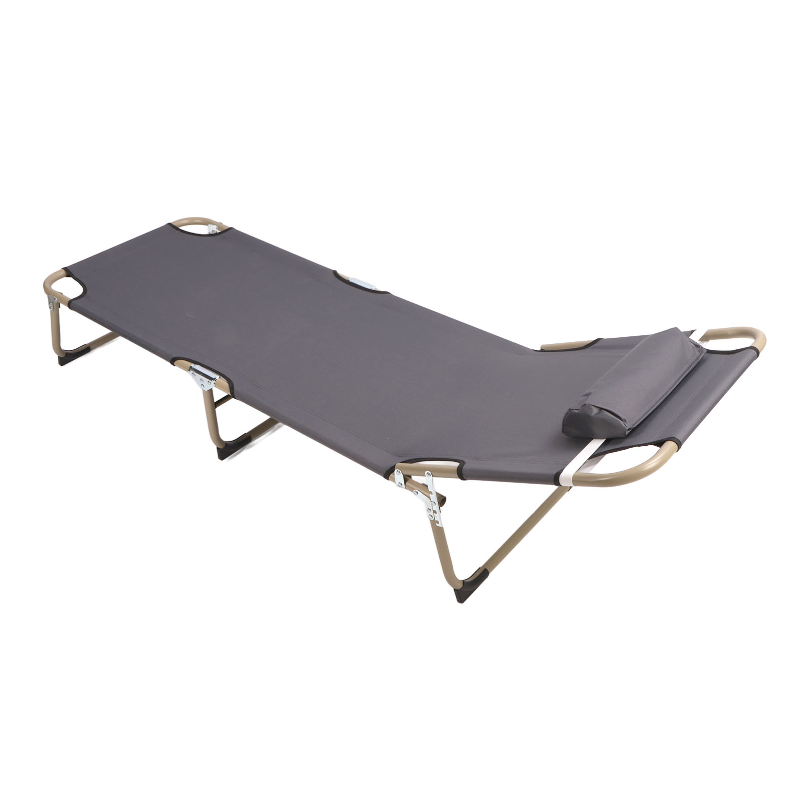 Foldable Sleep Bed Adjustable Backrest 3 Folds Portable Bed High Strength Support with Pillow for Outdoor Activities. 