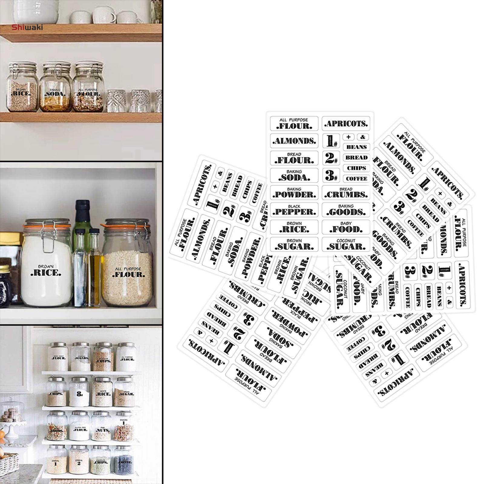 Pantry Label Stickers Waterproof Food Stickers for Kitchen Organization and Storage. 
