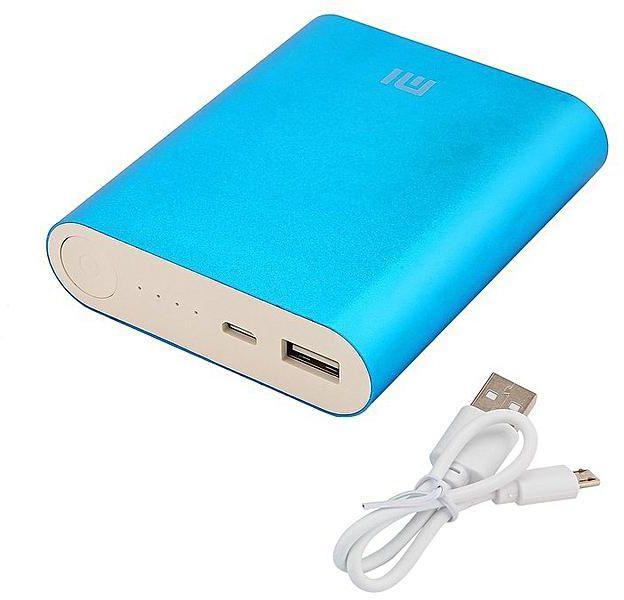 Mi Xiaomi 10400 mAh Power Bank with a Single USB Port and 4 Light Indicators. 