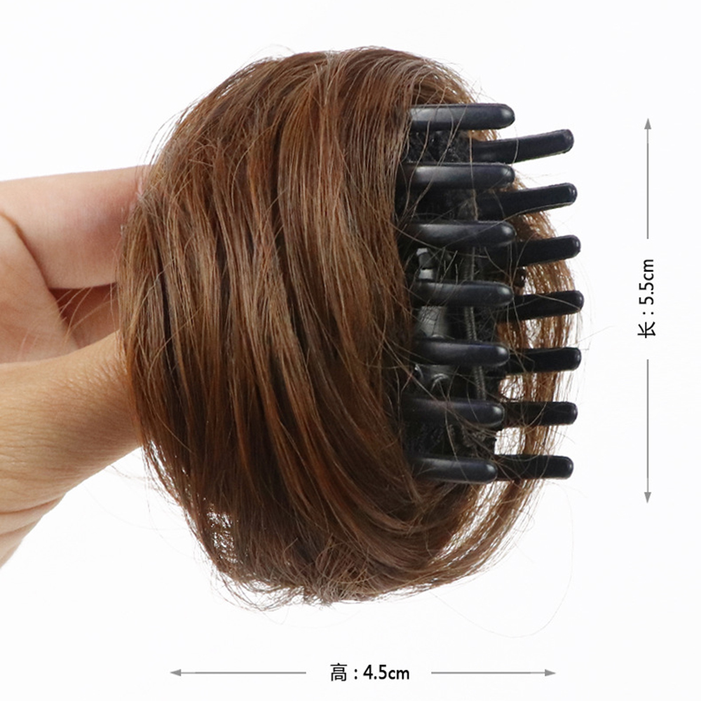 Short Women's Synthetic Hair Donut Bun Hairpiece with Claw Clip - Restylable Messy/Neat Chignon for Instant Volume. 
