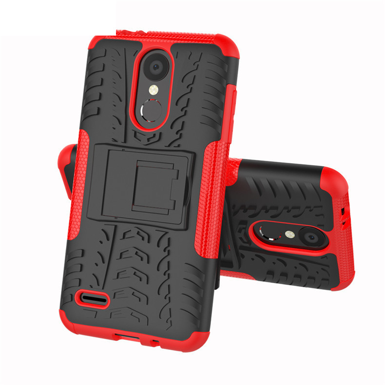 【ThinkWay】Silicone Durable Hard Plastic Case Stand For LG K10 (2017)/LV5 & LG K8 (2017)/LV3. 