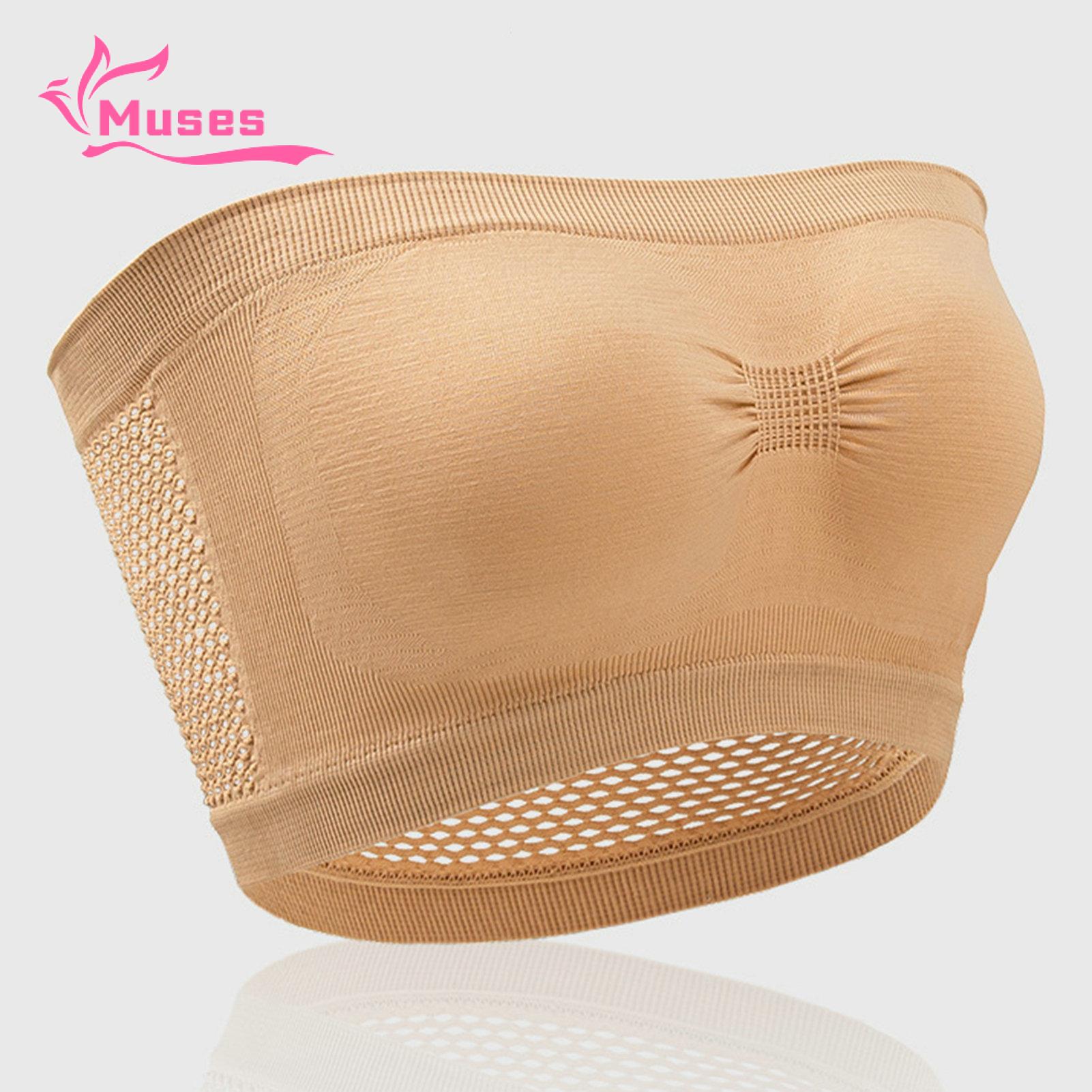 Muses Mall Women Crop Top Solid Color Anti Exposure Crop Top Bra. 