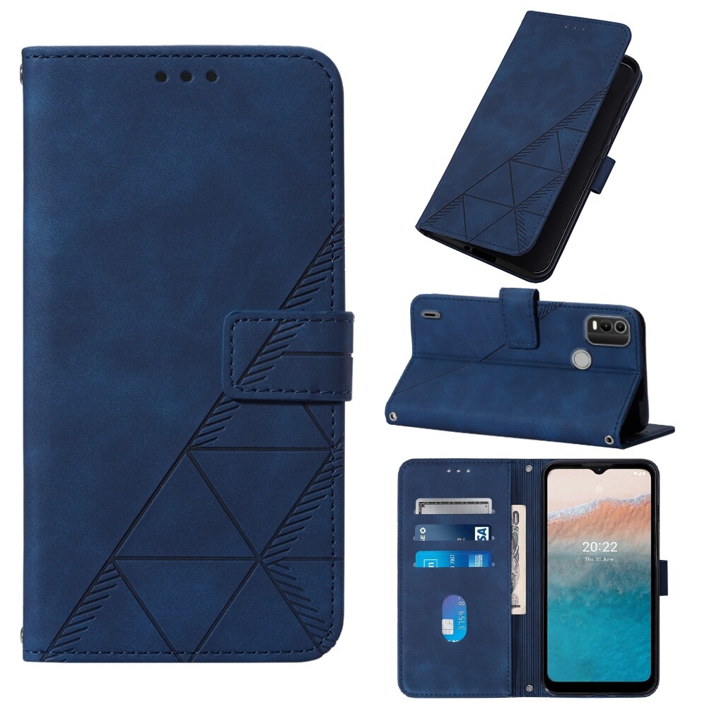 lthmy for Nokia C21 Plus case slim Embossed PU Leather Flip Stand Wallet Card Slots Cover. 