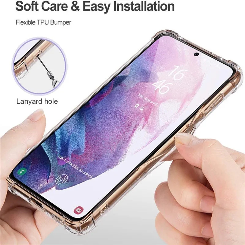 Luxury Shockproof Clear Case For Samsung Galaxy M21 Back Cover Transparent Silicone Case Soft Airbag Bumper Lens Protection Cute Design For Girls Boys New. 