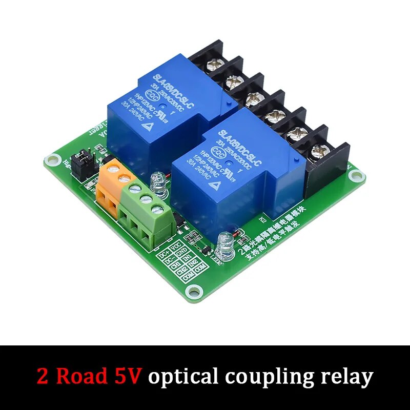 ONE TWO 1 2 channel relay module 30A with optocoupler isolation 5V 12V ...