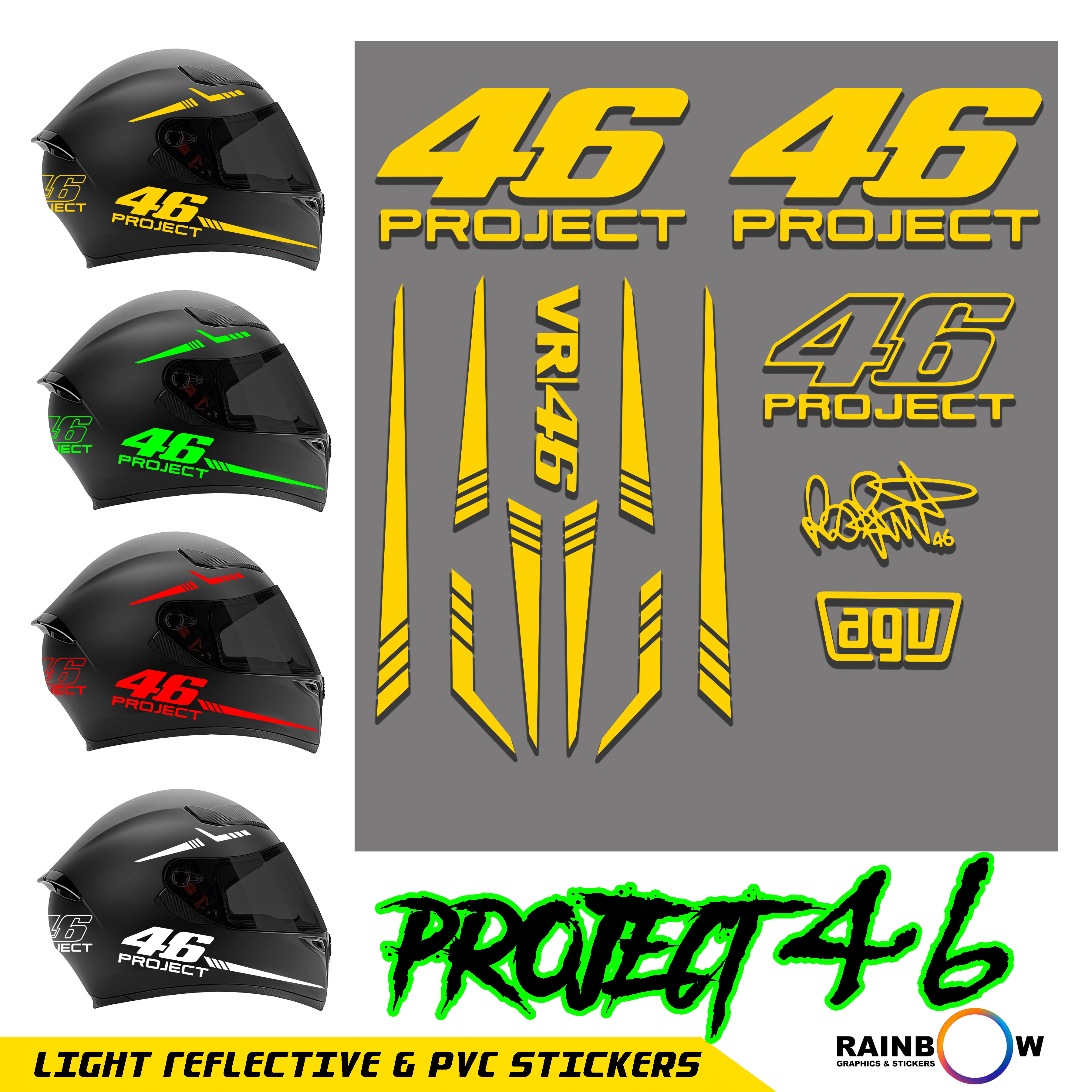 PROJECT 46 Stickers For  Helmet