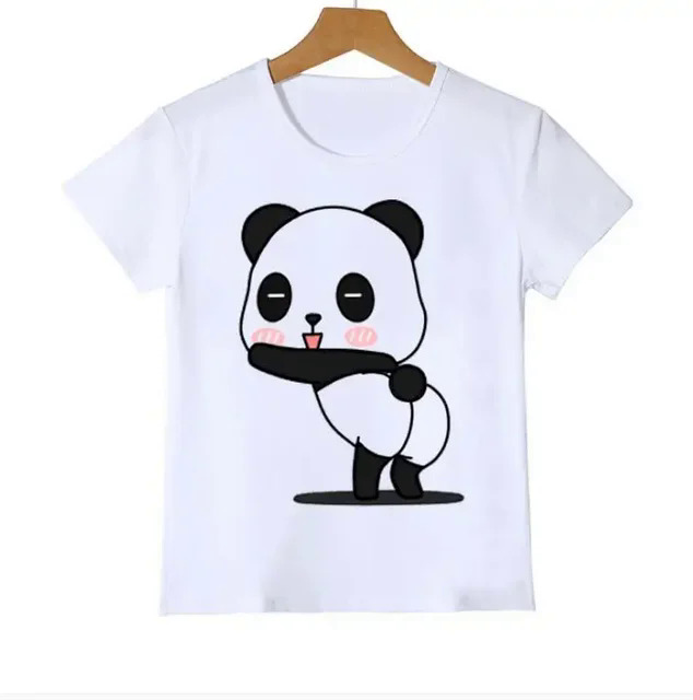 Cute best kids T-shirt funny panda animal collection cartoon pattern summer t shirt for boys/girls white short sleeve tops. 