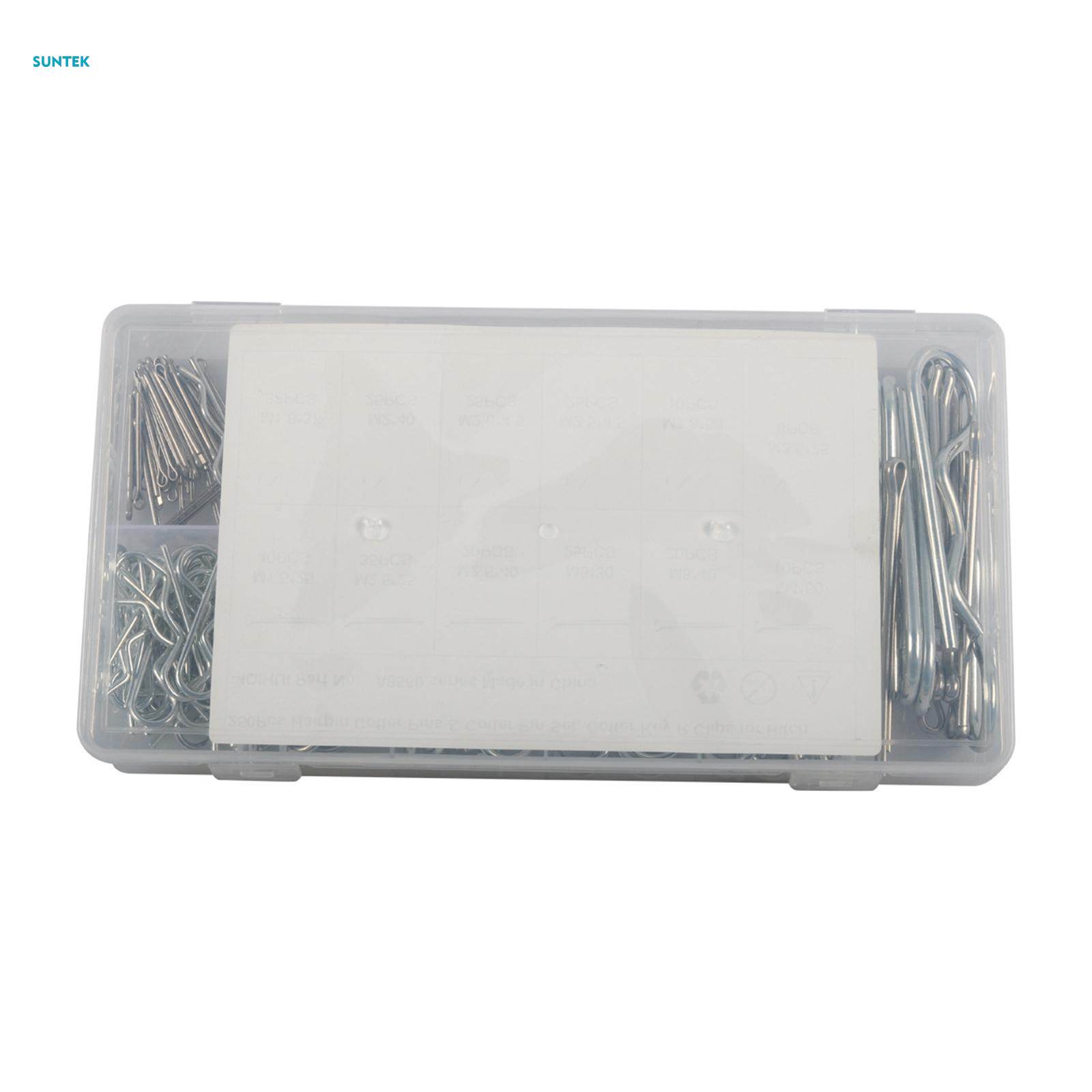 250 Pieces Cotter Pin Spring Fastener R Clips Premium Quality Fixings Hitch Pins Clips Locking Set for Carts Mower Tractors Tow Bar