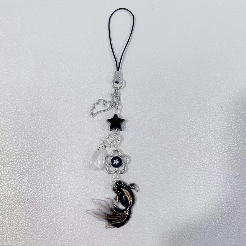 Chinese Style Koi Star Beaded Key Chain Lucky All-match Phone Straps Lanyards Bag Pendant Charms Car Key Jewelry Accessories Luolong. 