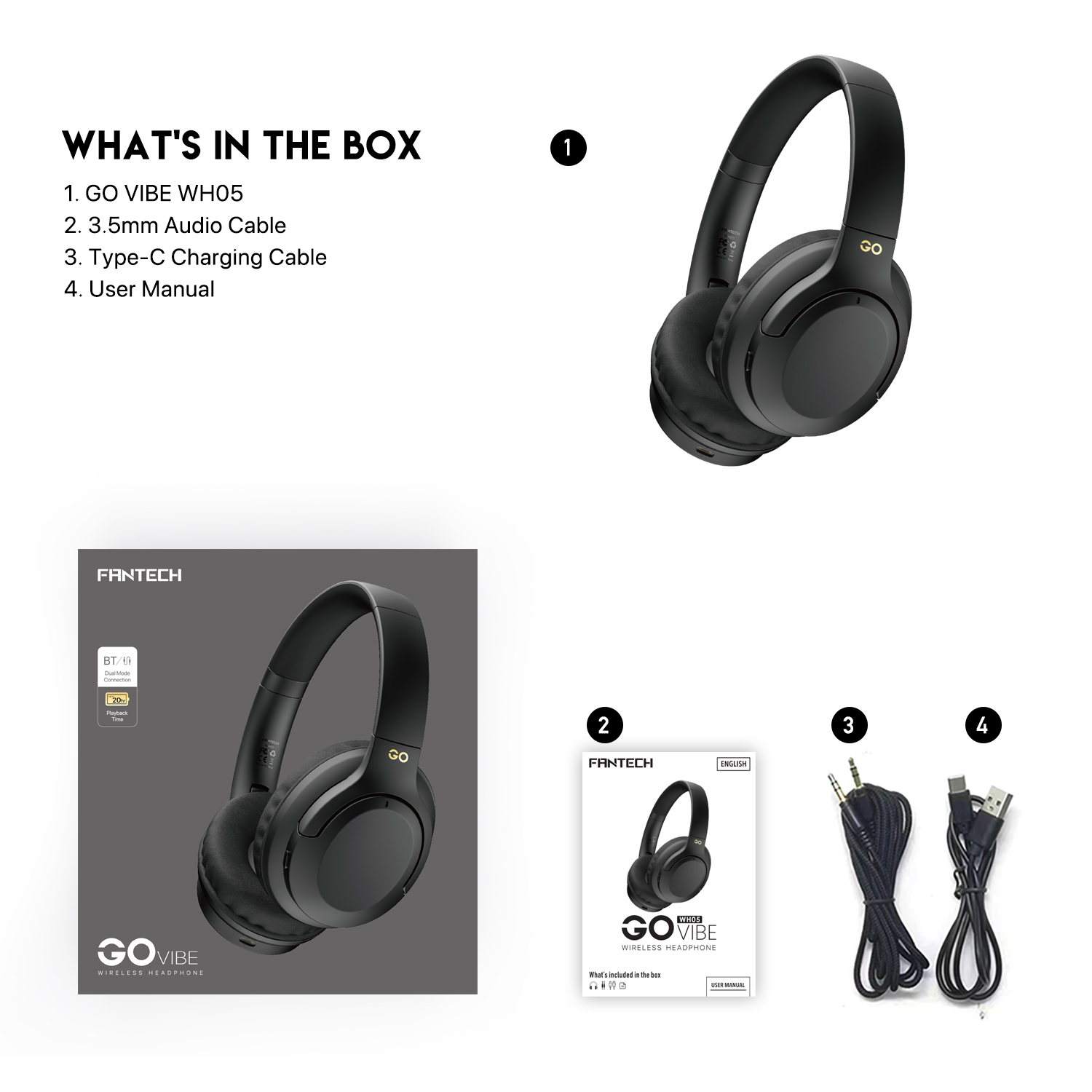 Fantech wh05 go vibe wireless headset. 