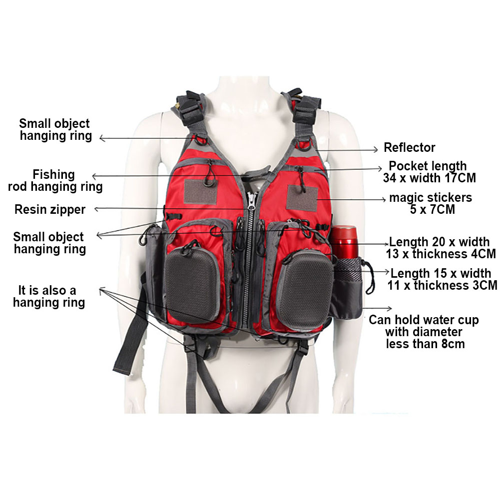 bellylady Men Fishing Vest Multi-functional Breathable Multiple