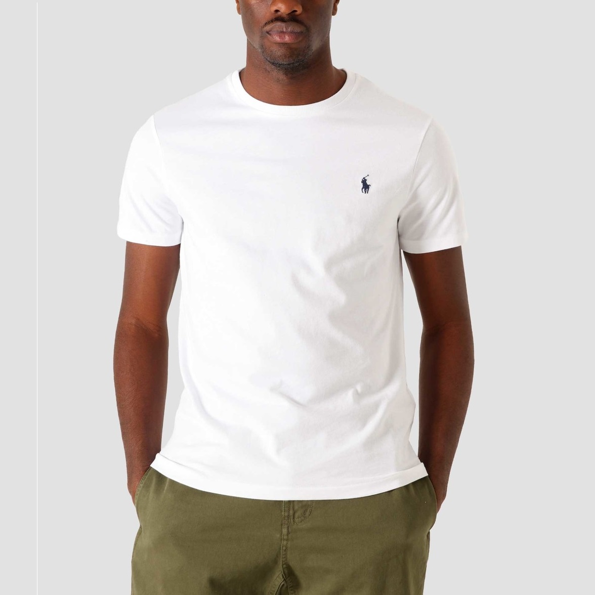 Polo T shirt White Cotton Custom Fit Short Sleeve Crew T-shirt ralph-Lauren  Polo Shirt With Navy Blue Small Pony Print Tee Casual Slim Fit: Buy Online  at Best Prices in SriLanka |