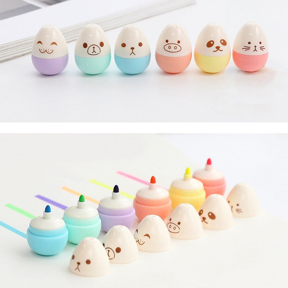 6 pcs Capsules highlighter Vitamin pill highlight marker color pens Stationery Office School supplies