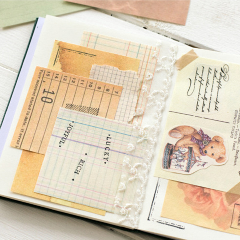RHS Online 60PCS Background Base Paper Basic Material Memo Pad Paper Literary Mail Card Journal Planner Diary Scrapbooking. 