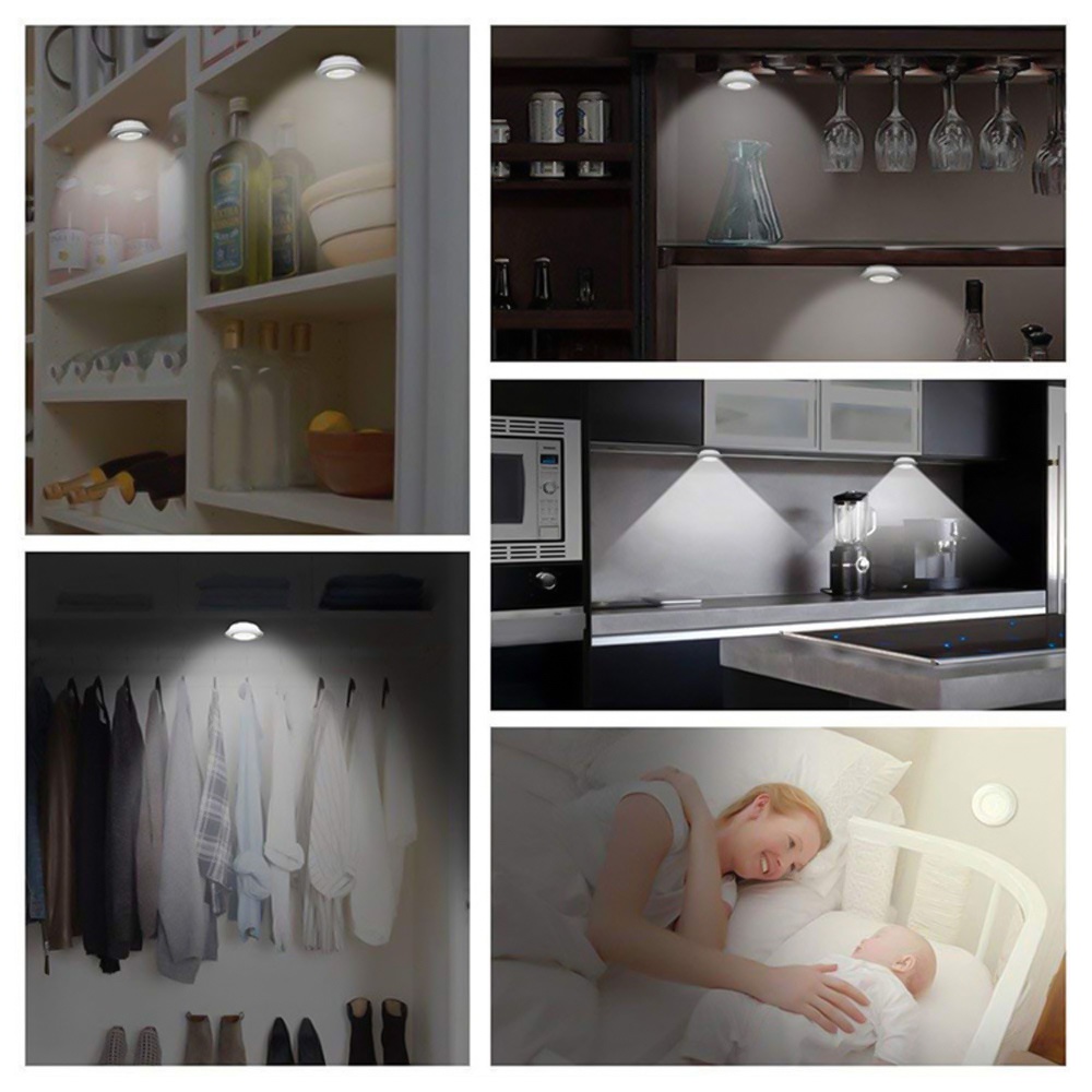 Battery Operated Puck Lighting Closets Lights with Remote Control for Wardrobe kitchen LED Under Cabinet night Light Wall Lamp Smart LED Lights Wireless Cabinet Light. 