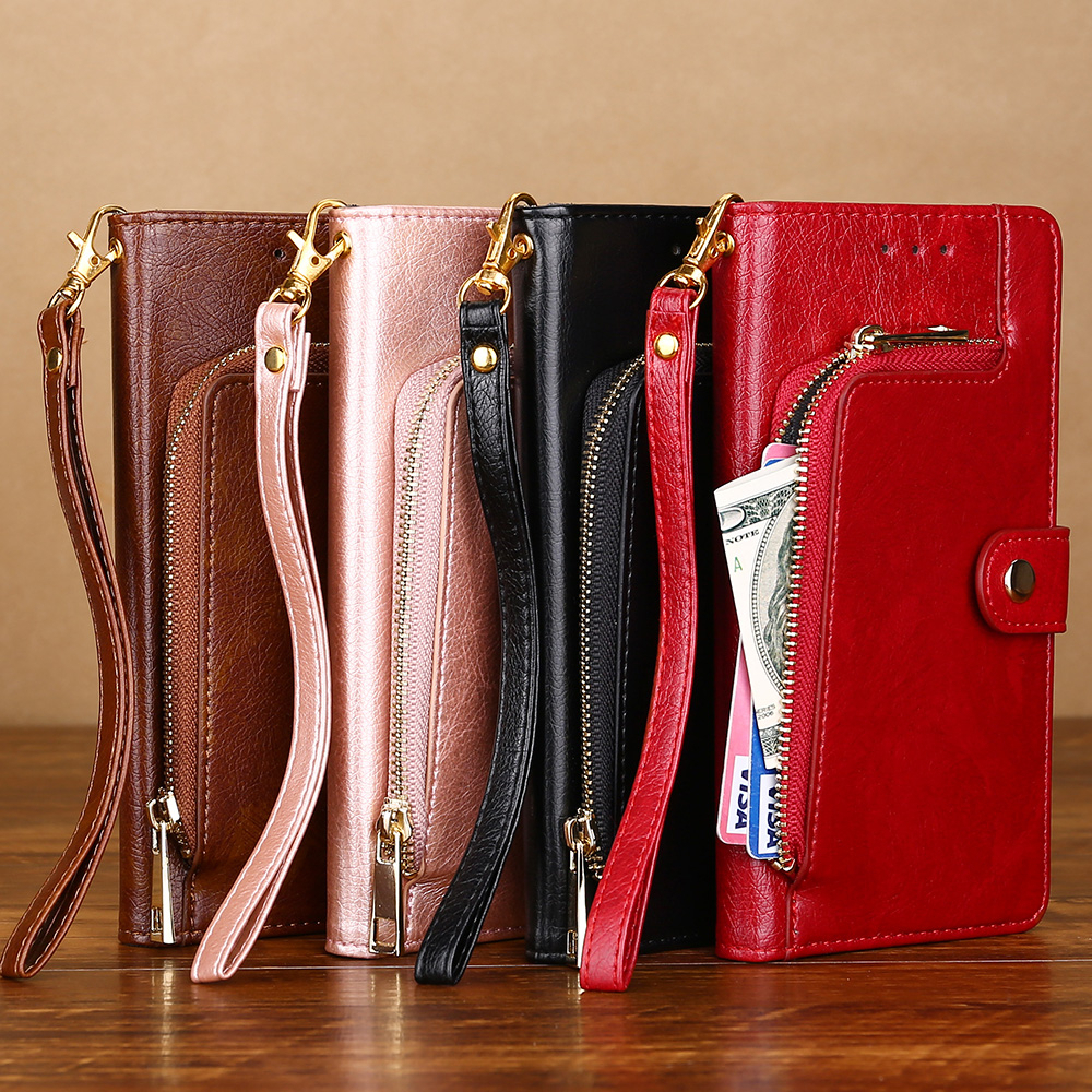 Case For  Huawei P30 lite Casing Wallet Flip Leather Case Phone Case TPU Back Cover Zipper Card. 